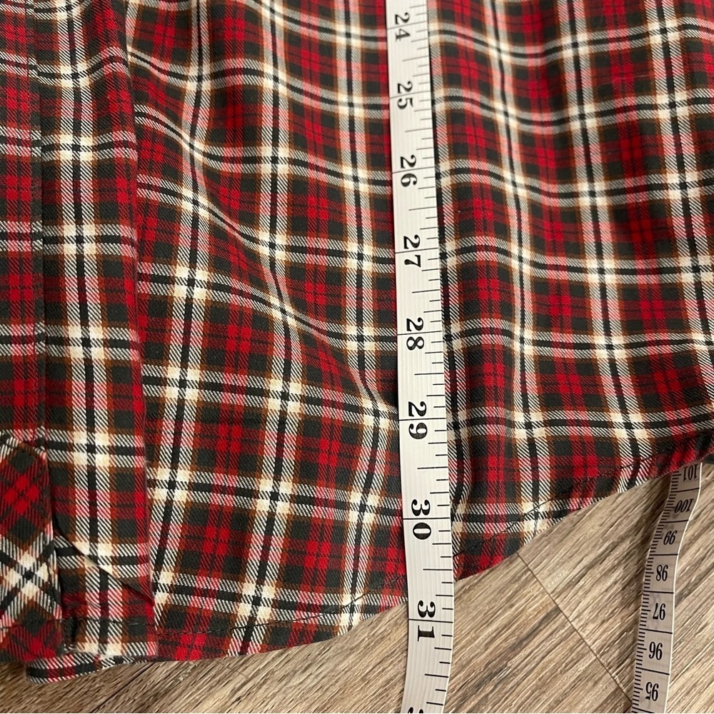 King Ranch Two Pocket Button Up Shirt Men’s Med Red Plaid Cowboy Western Cotton - Picture 10 of 11